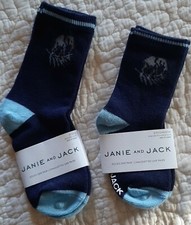 NWT Janie  Jack Navy Blue Tropical ELEPHANT SOCKS Choose 6-12 mo OR 2T-3
