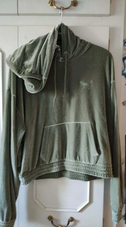 UNDERCOVER Felpa con cappuccio Victoria's Secret rosa velluto ritagliato taglia M UK 12 14