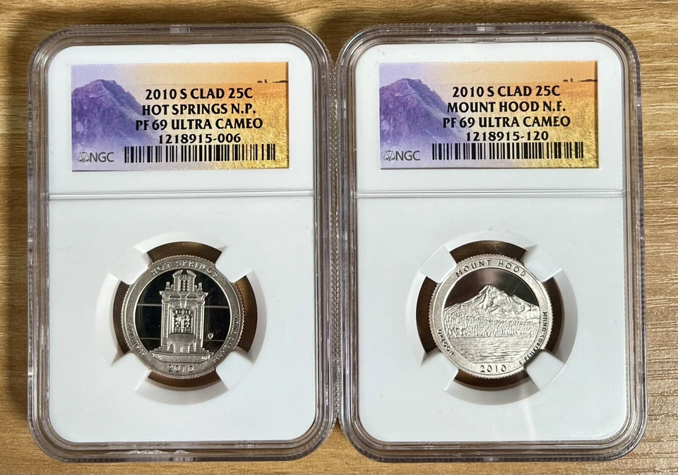 2010 NGC PF69 Ultra Cameo Clad Quarters ANACS PR70 Silver Mt. Hood Grand Canyon - Image 2 of 4