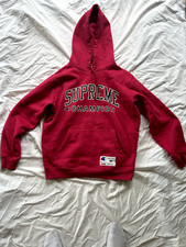 RARE Supreme x Champion Red Maroon Hoodie Size M, A Condition and Comfortable