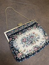 Vtg Tapestry Evening Bag Small Floral Handbag Purse Party Coins