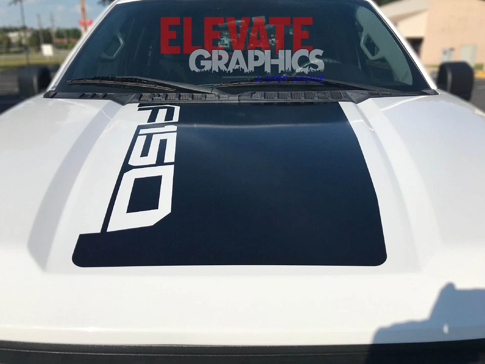 Calcomanías adhesivas de vinilo rayas 3M para capó central gráfico para Ford F150 2015-2020 Foto 3 de 4