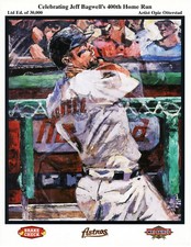 JEFF BAGWELL 8.5x 11 Houston Astros Limited Edition Print Celebrating 400th HR