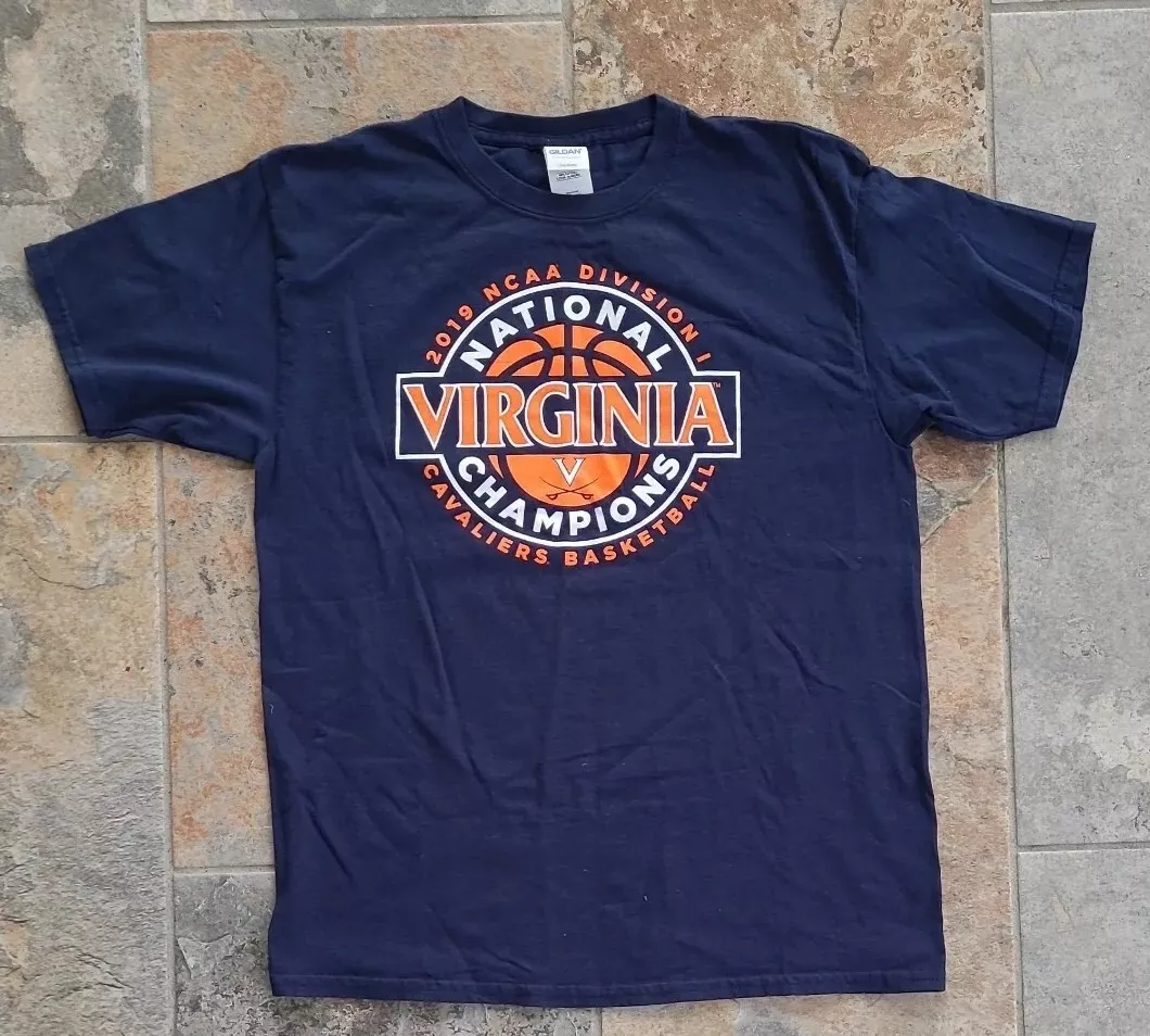 UVA Virginia Cavaliers Youth XL 2019 National Champs Blue Basketball T Shirt