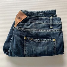 Lee Classic Straight Denim Jeans Mens Size 36 Waist Blue Casual Style Fashion