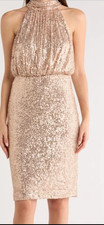 Eliza J Rose Sequin Halter Sleeveless