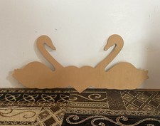 2 Swans With Heart Between Them, New, 12&rdquo;x.25&rdquo;x4.5, Ready To Paint Or Decorate
