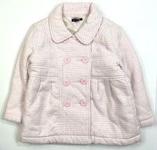 New With Tags Tommy Hilfiger Girls Gingham Pea Coat sz 4T