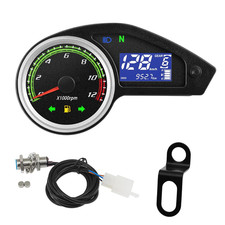 Digital Motorcycle Speedometer Gauge with LCD Display and Multi-Function Feature