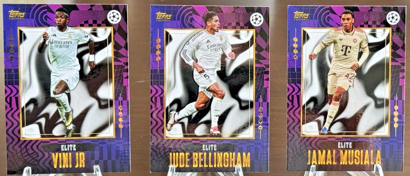 24-25 Topps Gold X WALKERTKL - Vini Jr., Bellingham, Musiala - ELITE (3 Cards)