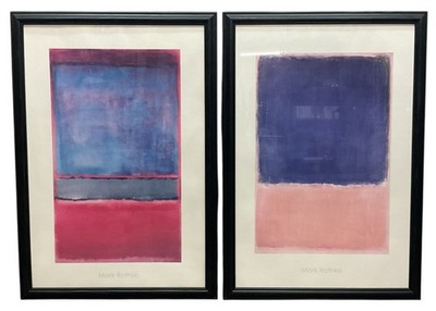 TWO Mark Rothko (1903-1970) Framed Abstract Poster Prints No6 and Untiled!