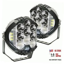 2PCS 80W 5000LM Round LED Off-Road Light 270  Wide Range Super Bright 7 inch