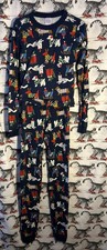 Hanna Andersson Kids Christmas Dog Pajama Set US 14 Organic Cotton Navy Unisex