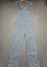 Lee Hickory Stripe Overalls 34x31 Railroad Workwear USA Made Button Fly VTG 70s