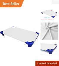 Secure Fit Toddler Cot Sheet 23" x 40" - White Breathable Bedding for Daycares