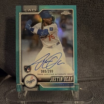 Topps Justin Dean Los Angeles Dodgers Topps Chrome Autograph /299 RA-JDE 2023