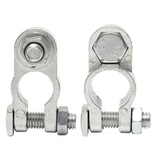 2Pcs Car Battery Terminal Adjustable Clamp Clip Connector Positive+Nagative