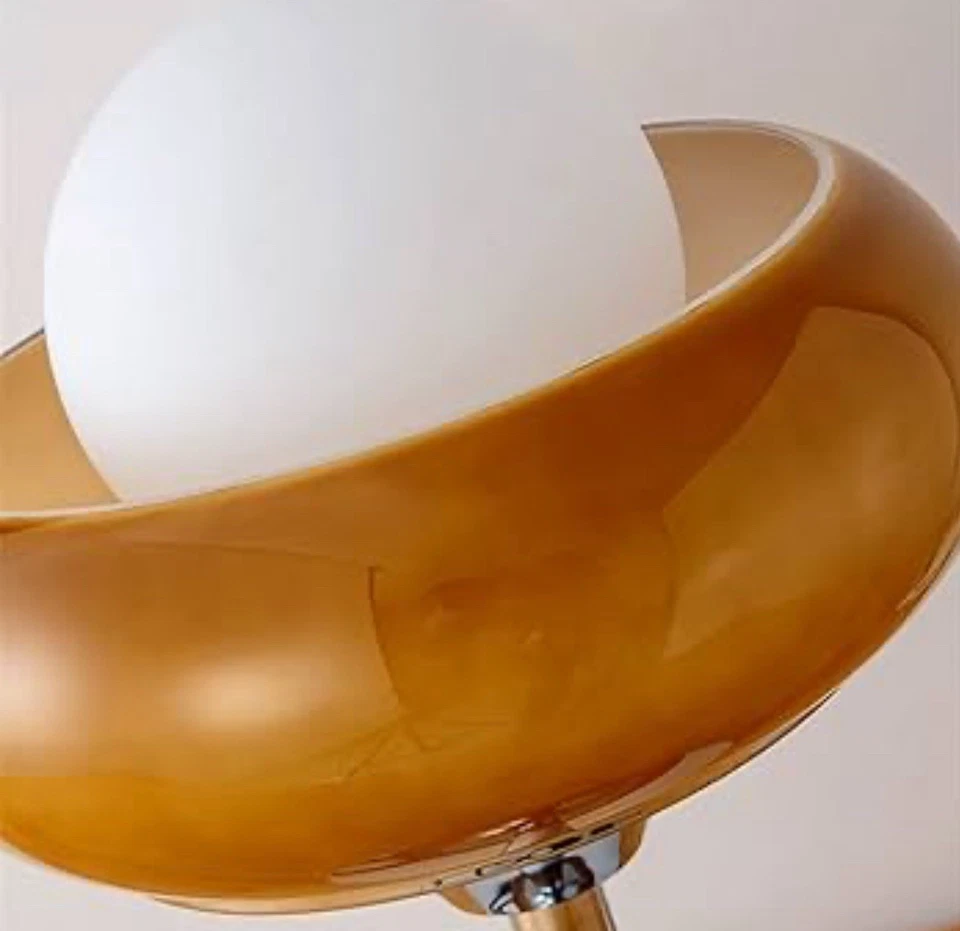 Retro Design LED Glass Shade Table/Accent Lamp Bauhaus Mid Century Modern 1970's - Image 4 of 4