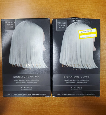 2 Pk: Kristin Ess In Shower Hair Toning Gloss PLATINUM Icy Translucent 0593-W4E