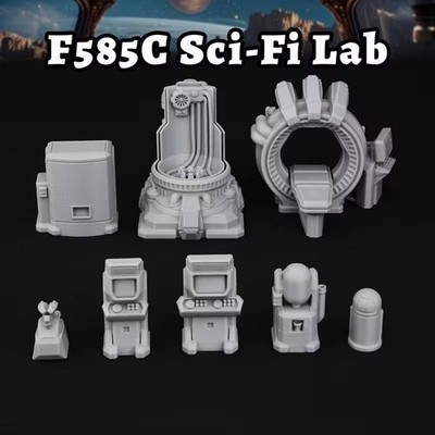 28mm Sci-Fi Lab Cargo Planter Resin Tabletop Terrain Gelände Set