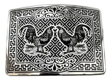 Mexican Rooster Chicken Charro Cowboy Belt Buckle Hebilla Vaquera Made In Mexico