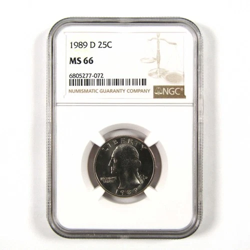 1989 D Washington Quarter MS 66 NGC Clad 25c Uncirculated SKU:I9516