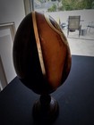 Vintage Russian Wooden Hand Painted Egg Virgin & Child Jesus Signed — photo 2