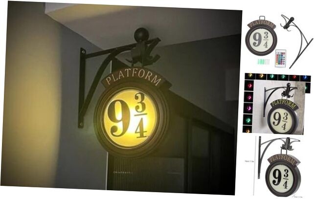 Vintage Harry Potter Platform 9 3/4 Night Light – Hanging Magical Home Decor Sign