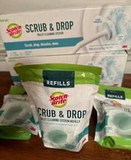 Lot Scotch Brite Scrub & Drop Toilet Cleaning System 2 WANDS + 26 Tablets
