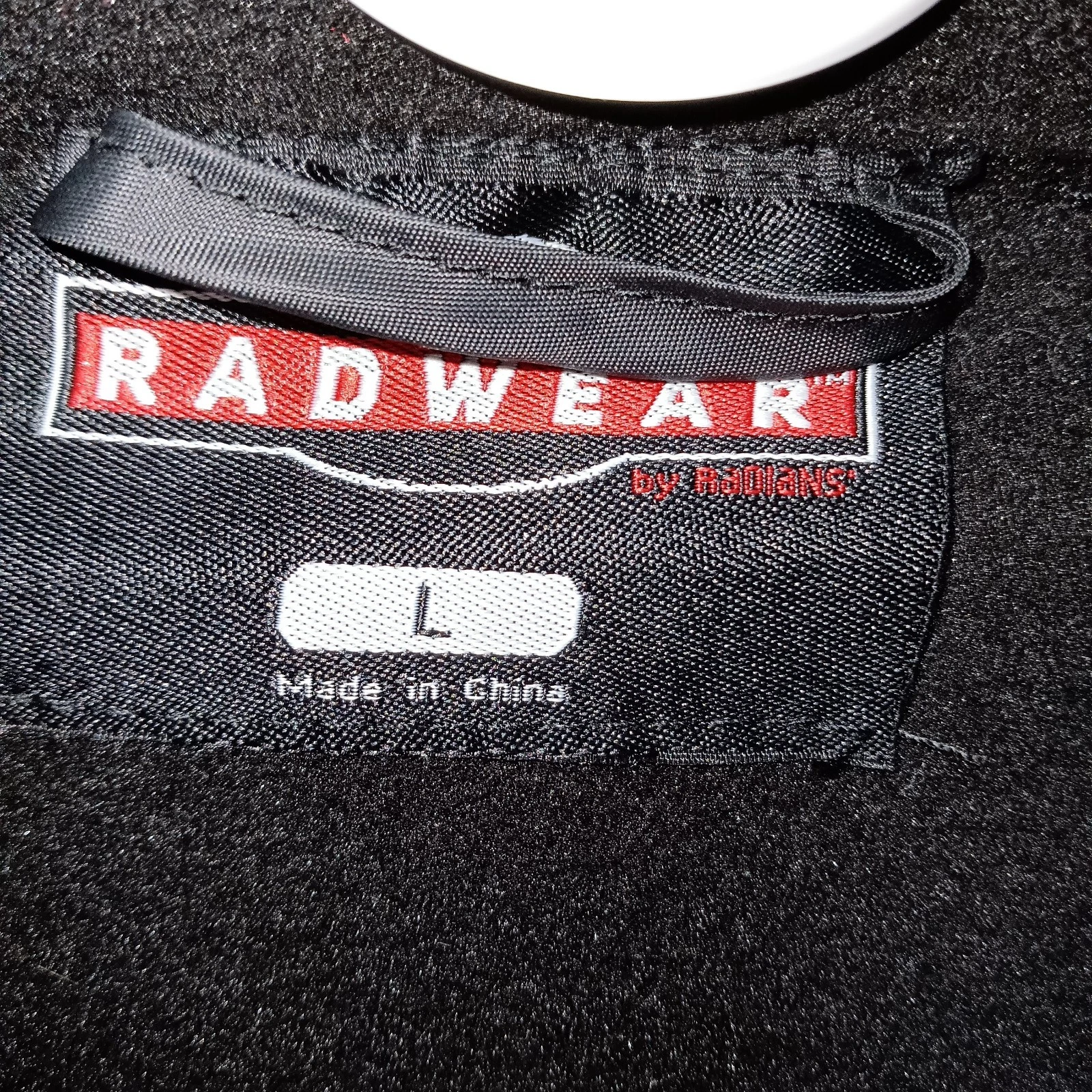 Radwear Black Fleece Jacket Size Large Full Zip Black Pockets EUC image 3