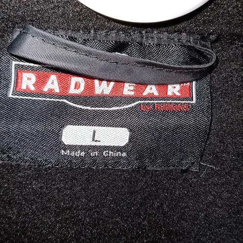 Radwear Black Fleece Jacket Size Large Full Zip Black Pockets EUC image 3