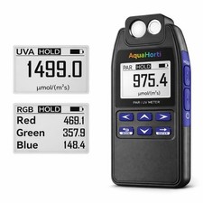 AH-Quantuv PAR Meter for Grow Lights, PPFD Meter 400-750nm with UVA Measurement