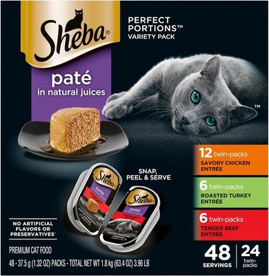SHEBA PERFECT PORTIONS 24ct Twin pack Wet Cat Foot