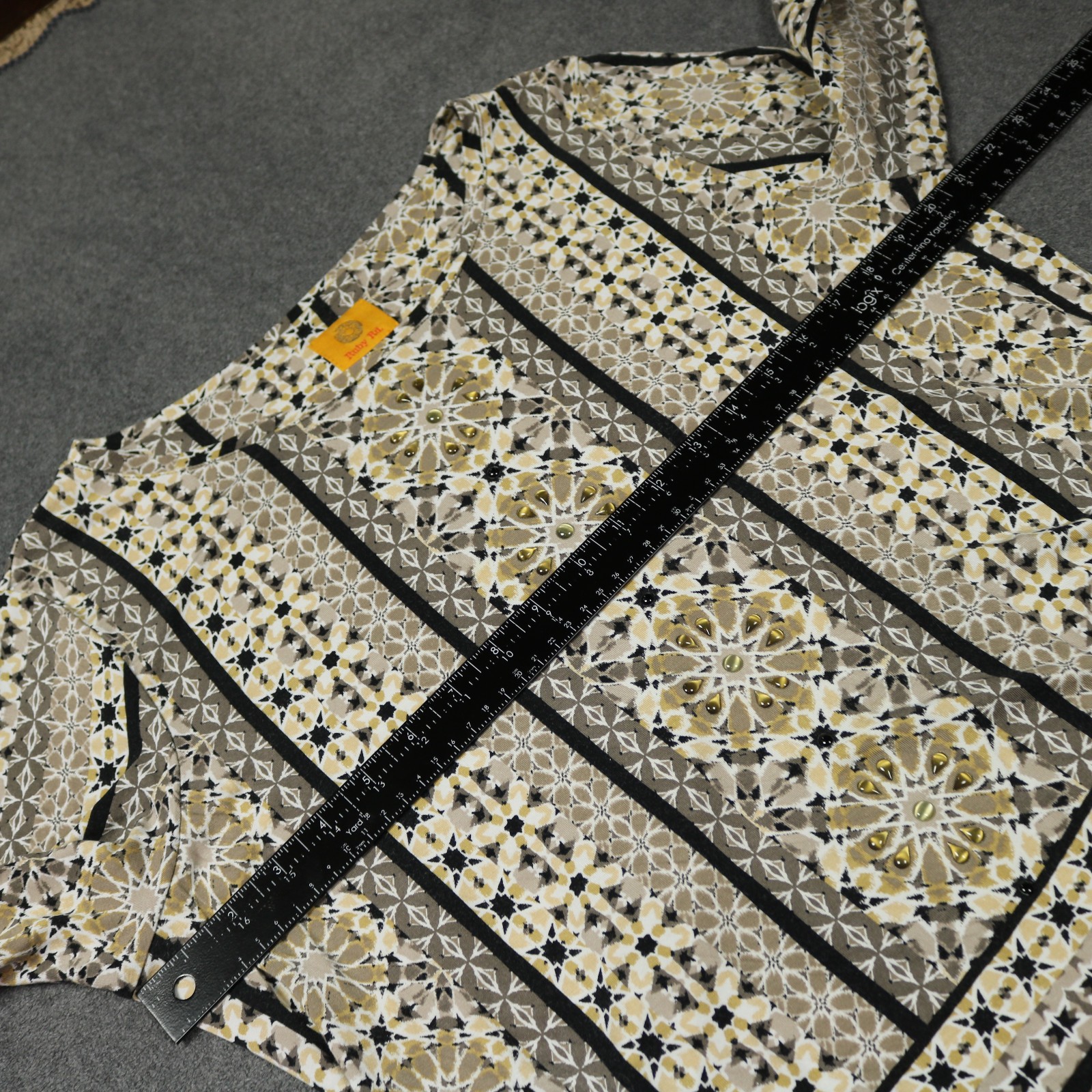 Ruby Rd Beaded Geometric Print Stretchy Blouse To… - image 15