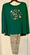 WOMEN'S JOYSPUN OH WHAT FUN HOLIDAY PAJAMAS 2 PIECE SET-2X (18W-20W)-NWT!