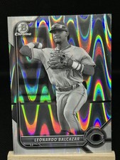 2022 Bowman Draft - Chrome Leonardo Balcazar #BDC-91 Black & White RayWave...