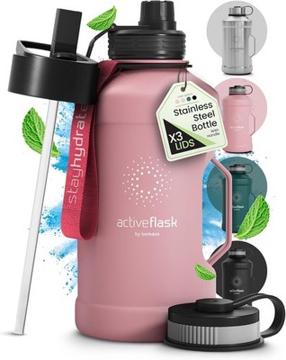 BeMaxx Trinkflasche Edelstahl ACTIVE FLASK BIG 2,2L rosa
