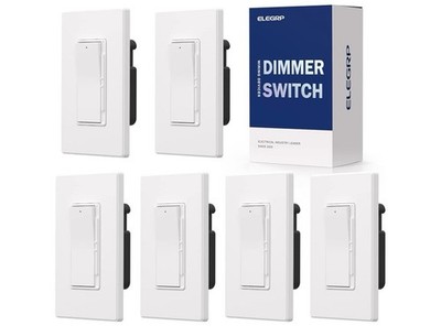 6 ELEGRP Digital Dimmer Light Switch for 300W Dimmable LED/CFL Lights / 600W Inc