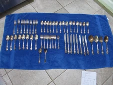 1881 Rogers Oneida Ltd Silverplate Flatware BAROQUE ROSE Lot 52 Pieces!