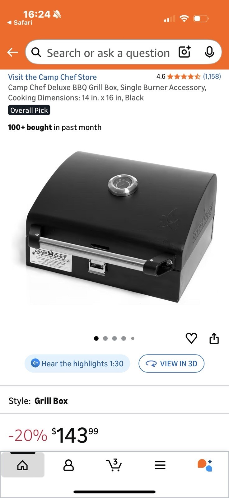 Camp Chef Deluxe BBQ Grill Box BB30L For 14" Stoves NEW-READ DESCRIPTION