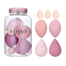 7 Pcs Multi-Color Makeup Sponge Set, Foundation Blending Beauty Blender, Flawles