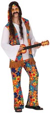 Hippie Kostüm Herren Karneval 60 70  er Jahre Flower Power Peace Bewegung