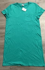 Medium J.Crew Women's Sleep Shirt Short Sleeve Green Pajamas-NWT