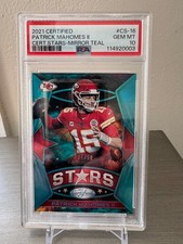 PATRICK MAHOMES 2021 PANINI CERTIFIED STARS #CS-16 CERT.STARS-MIRRO 34/50 PSA 10