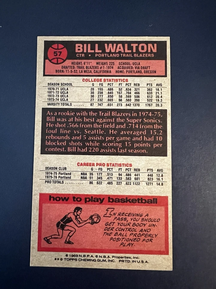 1976-77 Topps - Bill Walton #57 Foto 2 de 2