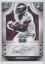 2014 Panini Crown Royale Rookie Signatures Purple Plaid 6/10 Josh Huff Auto 0f8