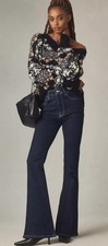 NWOT 140 ANTHROPOLOGIE PILCRO Jeans Womens 30x31  The Icon Flare High Rise Blue