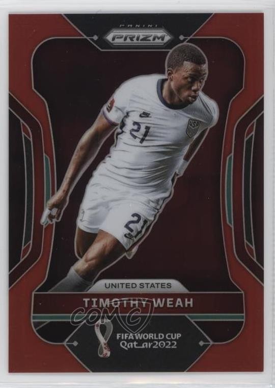 2022 Panini Prizm World Cup Qatar Red Prizm 197/399 Timothy Weah #207 12wc
