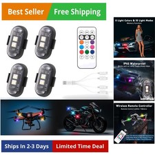 4PCS Wireless LED Strobe Lights with Remote Control,8 Colors Waterproof Anti-...