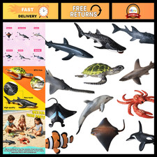 12 Pcs Realistic Sea Creatures Playset for Kids Ages 3-5, Educational Toy